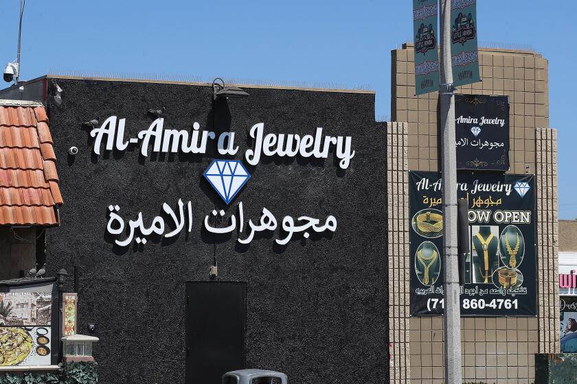 The Al-Amira Jewelry building has painted over the Hijabi Queens mural that was previously on the side wall, painted over by the business owner on Brookhurst St. in Anaheim.