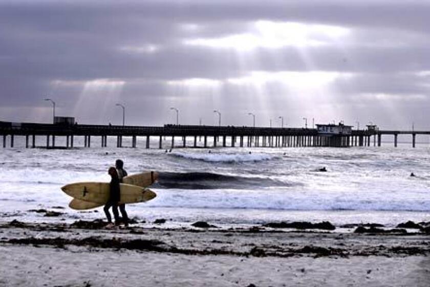 4. There is such a thing as a bad beach day. On a single lifeguard-free day in 1918 at San Diego's Ocean Beach, 13 people drowned (Page 65). Pictured: The pier at Ocean Beach