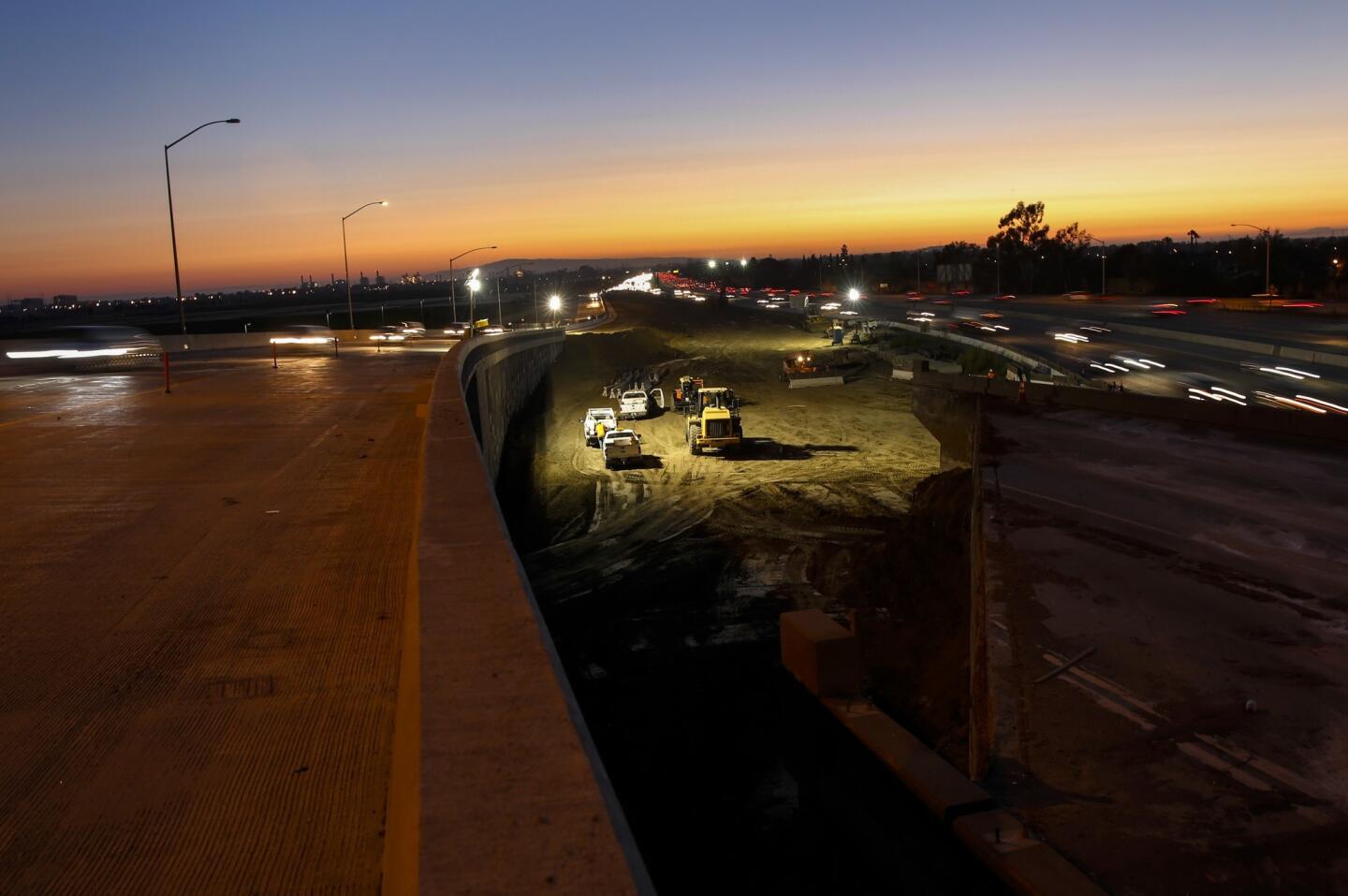 Construction crews prepare