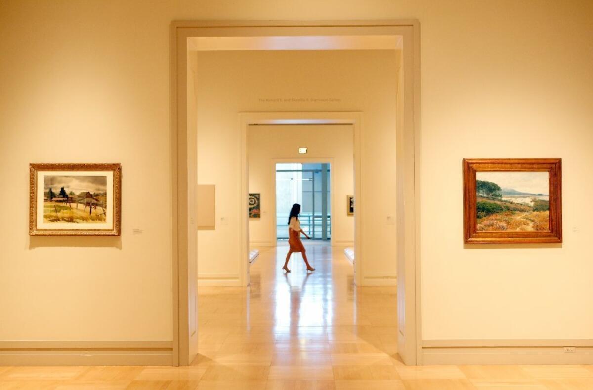 Inside the Arts of the Americas Building at the Los Angeles County Museum of Art.