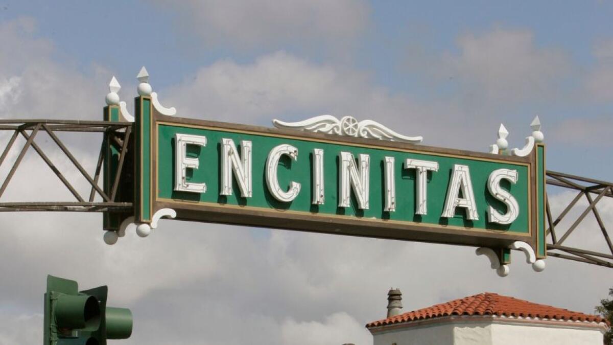 The downtown Encinitas sign.