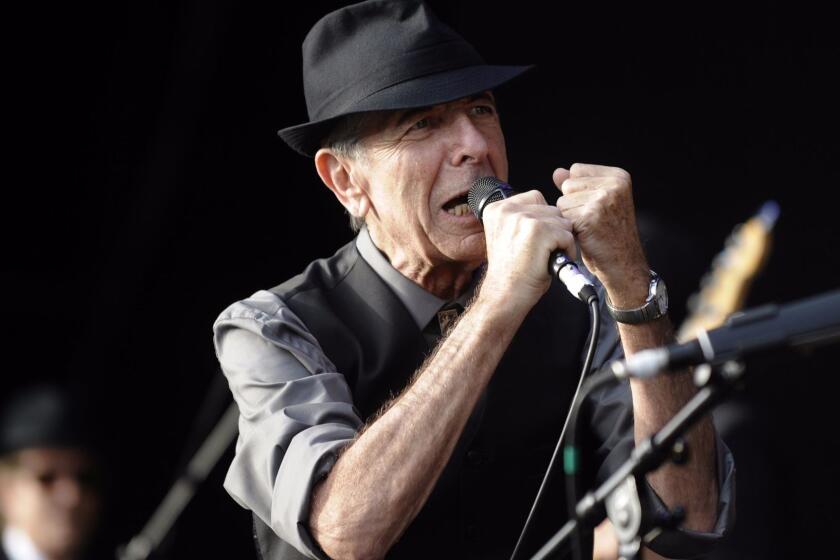 Leonard Cohen, shown performing in 2008, was best known to pop audiences for his song "Hallelujah."