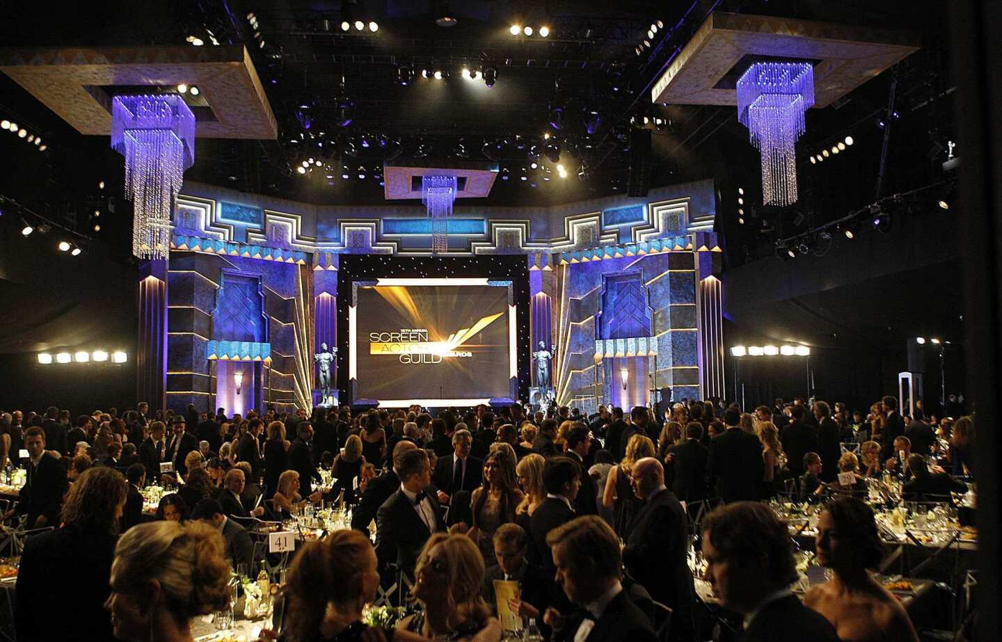 The scene at the Screen Actors Guild Awards, presented in the Shrine Exposition Hall.