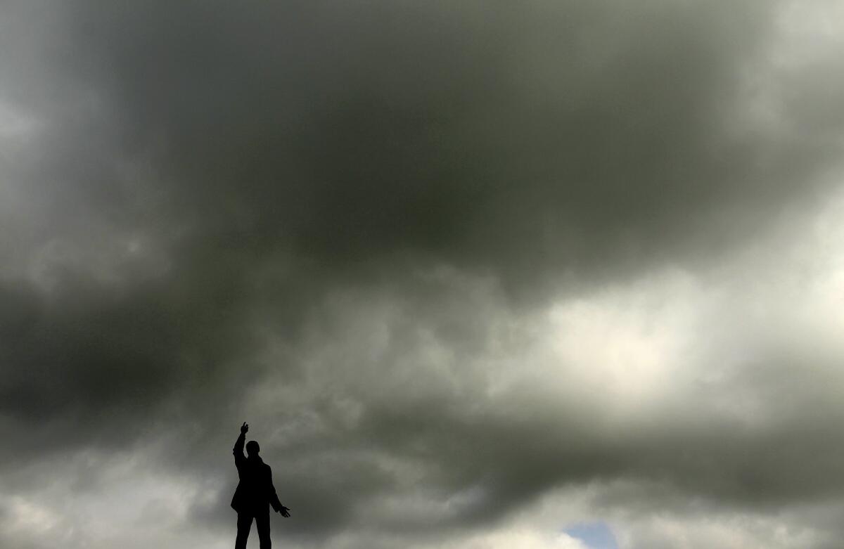 A statue of 1920's Ulster Unionist politician Edward Carson overlooks the grounds of the Northern Ireland assembly at Stormont, Belfast, Northern Ireland on Sept. 10. A political crisis at Stormont has developed over the recent murder of Kevin McGuigan and the status of the IRA.