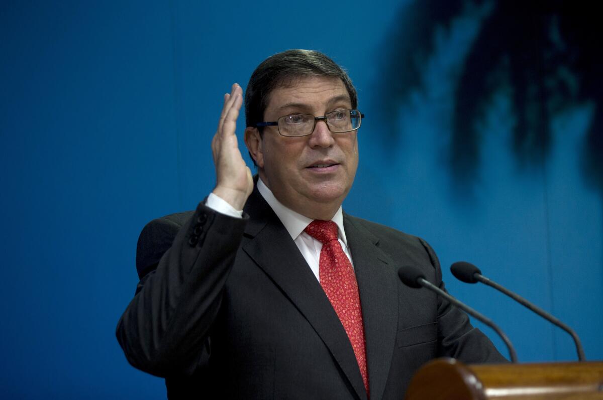 Cuba's Foreign Minister Bruno Rodríguez speaks during a press conference in Havana, Cuba in 2019.