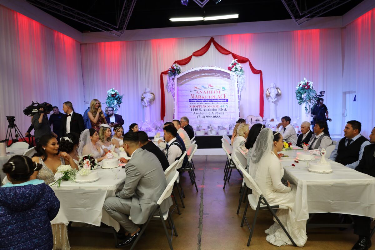 The Anaheim Marketplace hosted weddings for 13 couples.
