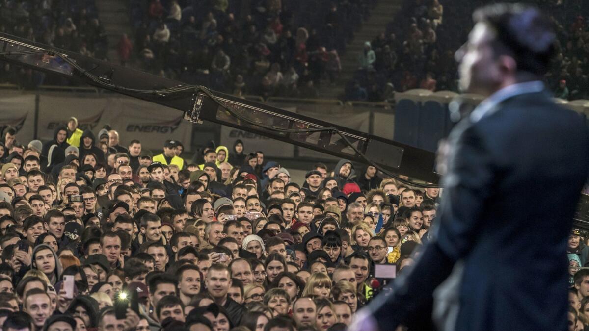 Zelensky is leading in polls ahead of Sunday's presidential election.