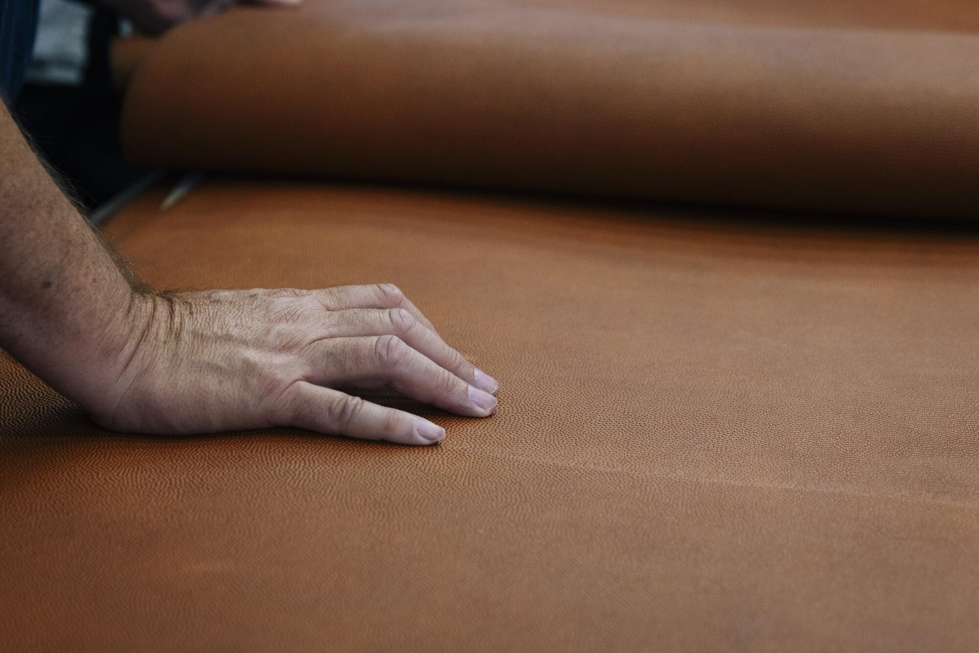 The dimpling of leather is an important part in the NBA ball-creation process.