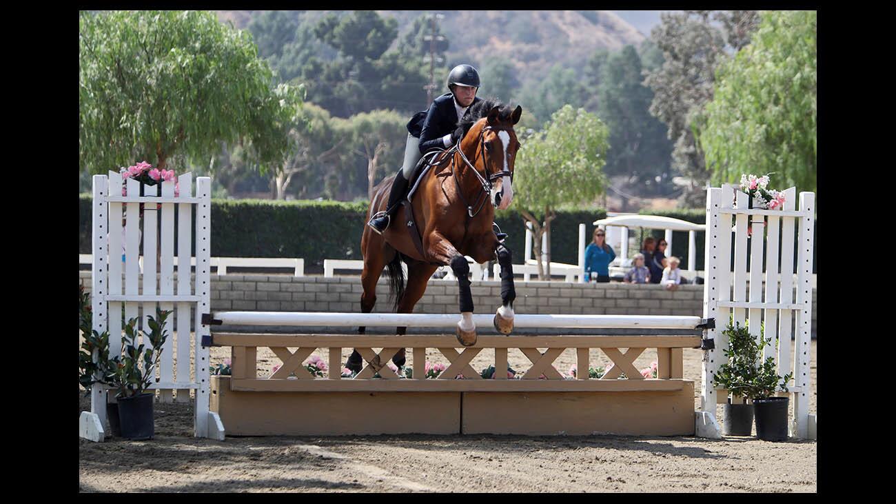 Ava Horowitz, 14 of L.A., participates in the 14 and under equitation competition at the Hunter/Jumper Show, held at the Los Angeles Equestrian Center in Burbank on Saturday, Sept. 1, 2018.