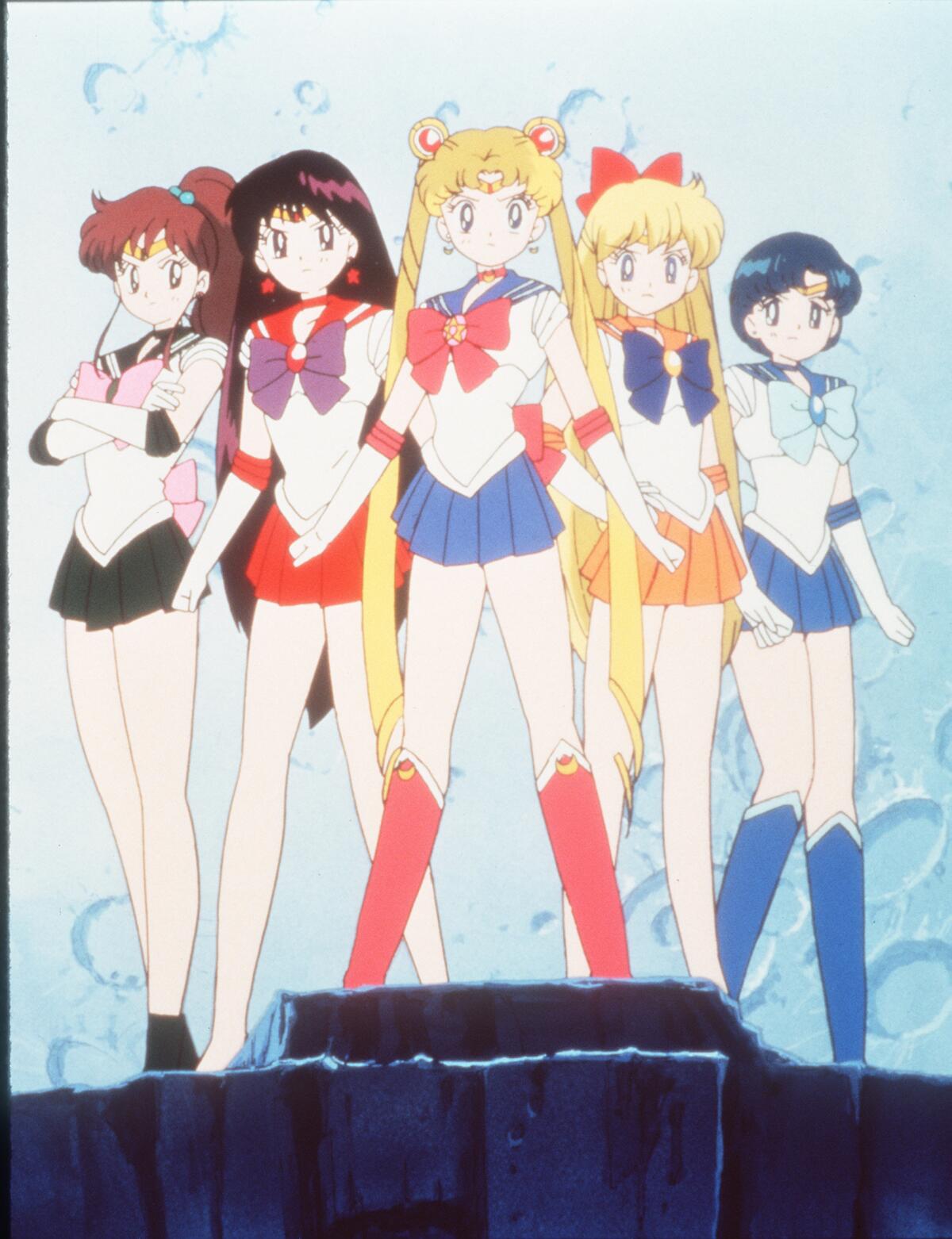  A scene from the cartoon series "Sailor Moon.”