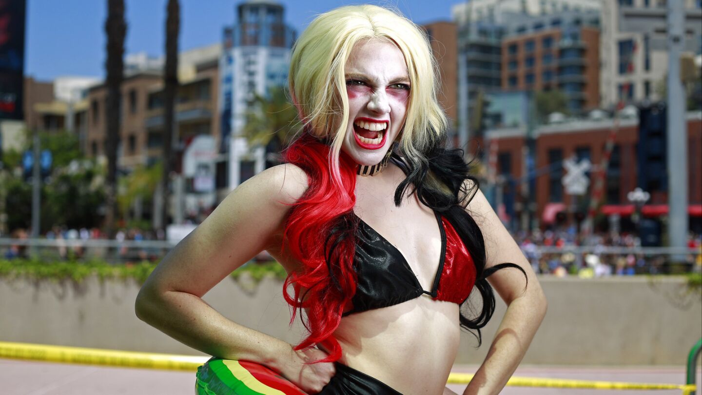 Darth Lexii dresses as vacationing Harley Quinn at Comic-Con in San Diego.