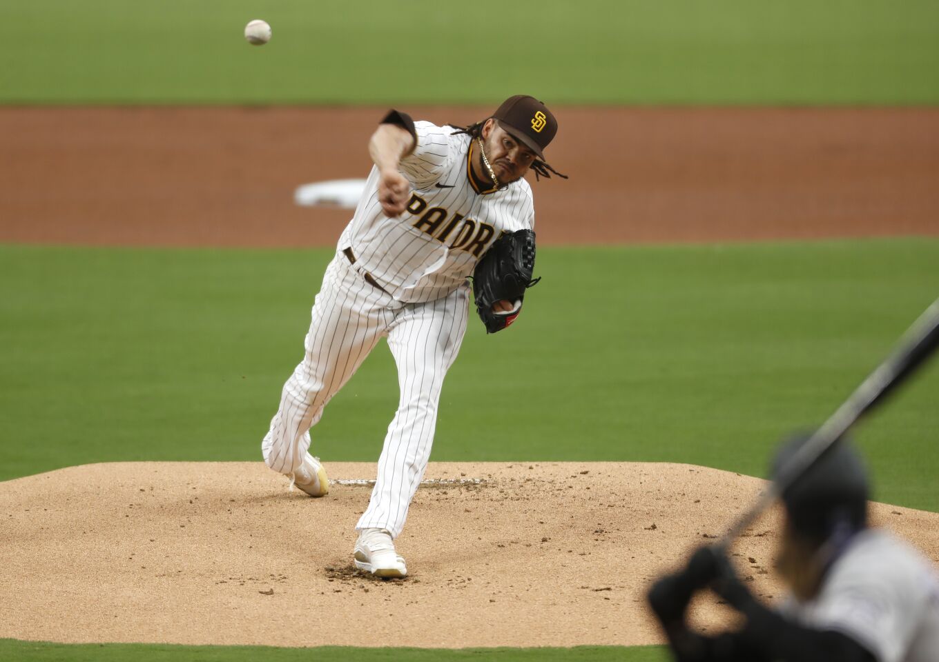 San Diego Padres pitcher Dinelson Lamet throws against the Colorado Rockies.