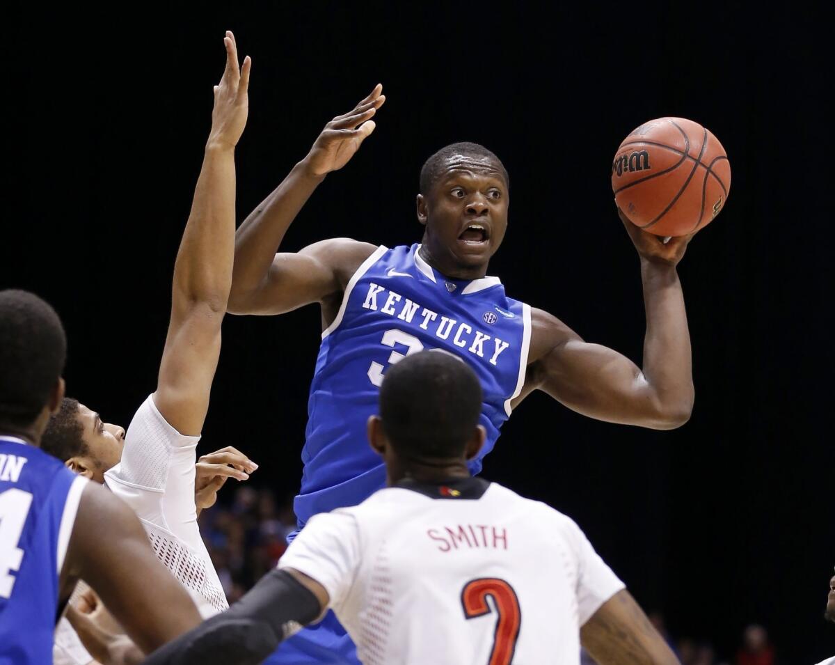 The Lakers selected Kentucky power forward Julius Randle with the seventh pick in the NBA draft on Thursday.