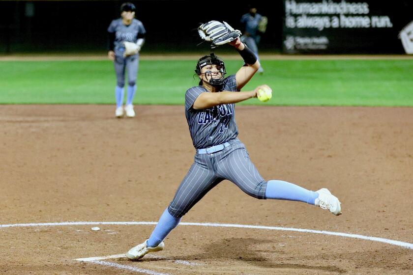 Carson High's Giselle Pantoja pitched a one-hitter with 17 strikeouts in the City Section Open Division softball final.