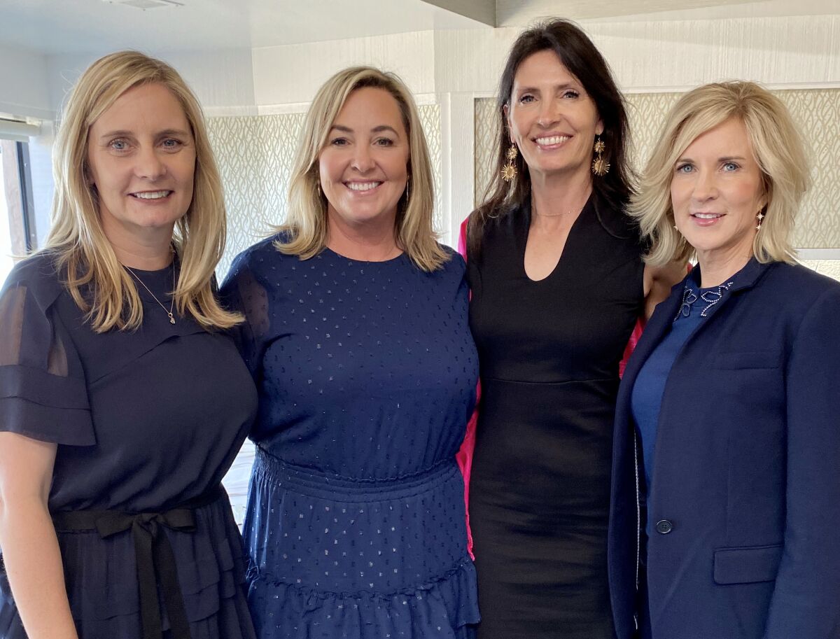 Las Patronas president Kelly Kjos, 2020 Jewel Ball chair Shay Stephens, and 2020 Jewel Ball co-chairs Michelle Parker and Lin Foletta
