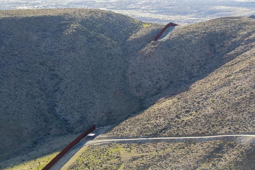 An incomplete section of the existing fence south of Campo between Jacumba and Tecate.