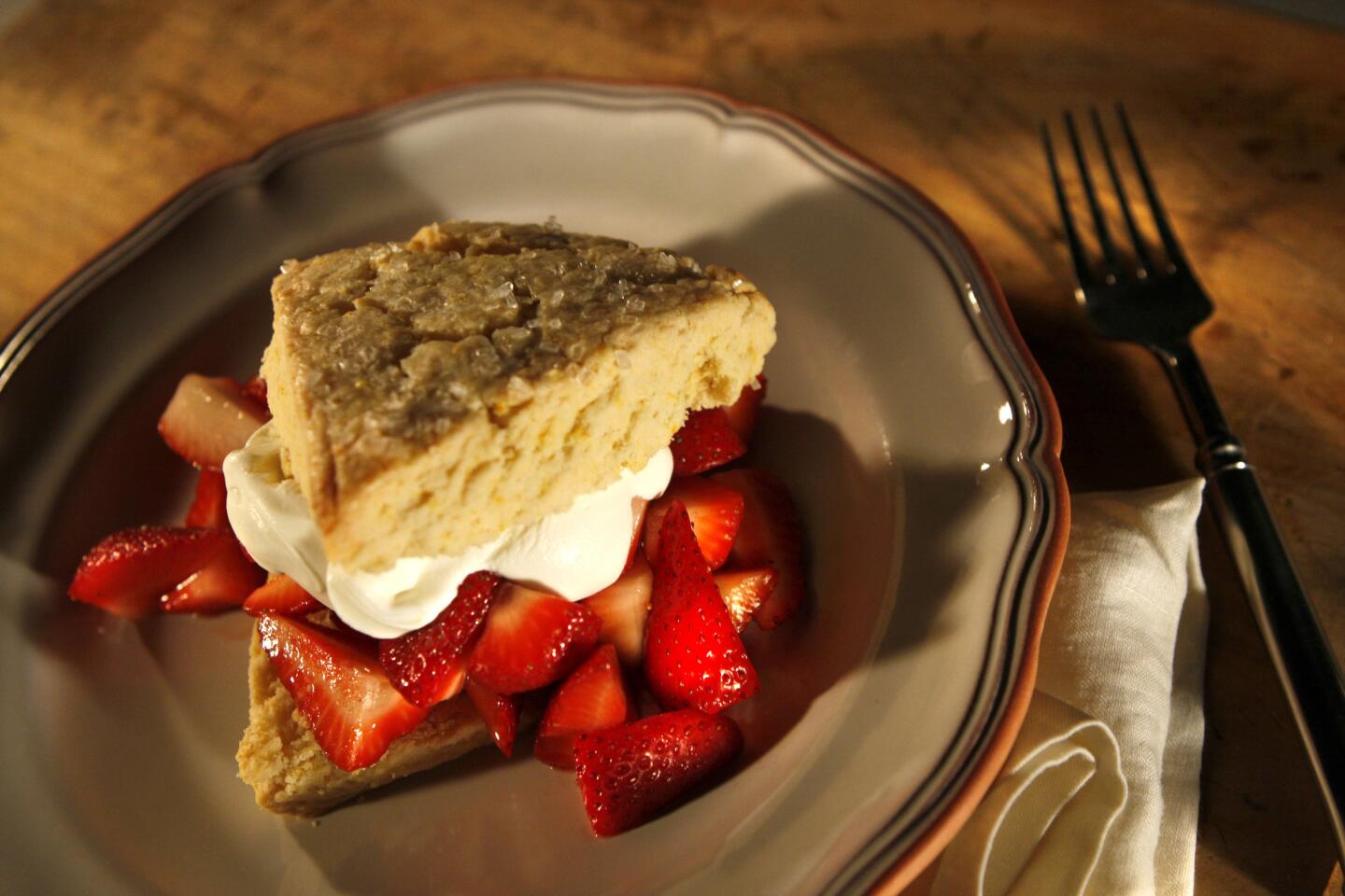 A classic: Orange-flavored shortcakes with strawberries and cream.