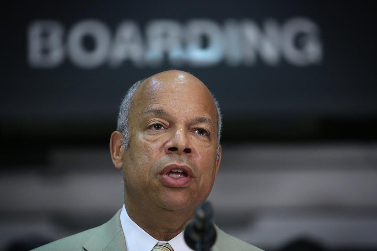 U.S. Homeland Security Secretary Jeh Johnson, shown earlier this month, warned Wednesday about presidential candidates' "overreaction" on national security issues.