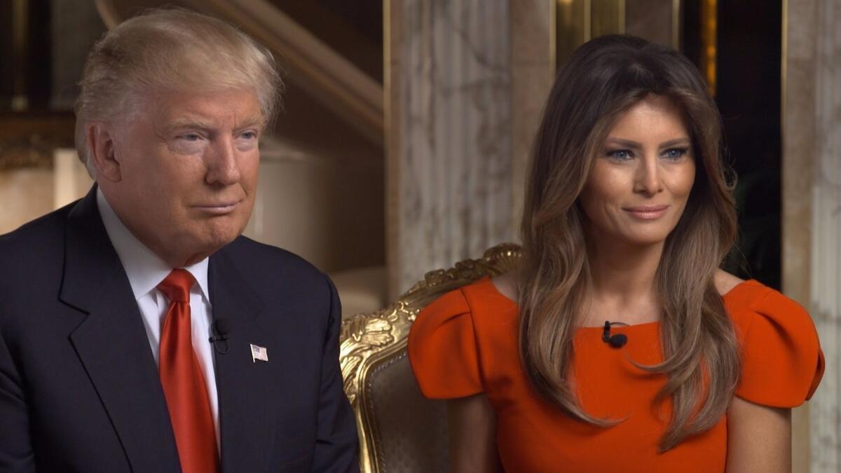 President-elect Donald Trump and wife Melania on “60 Minutes.”