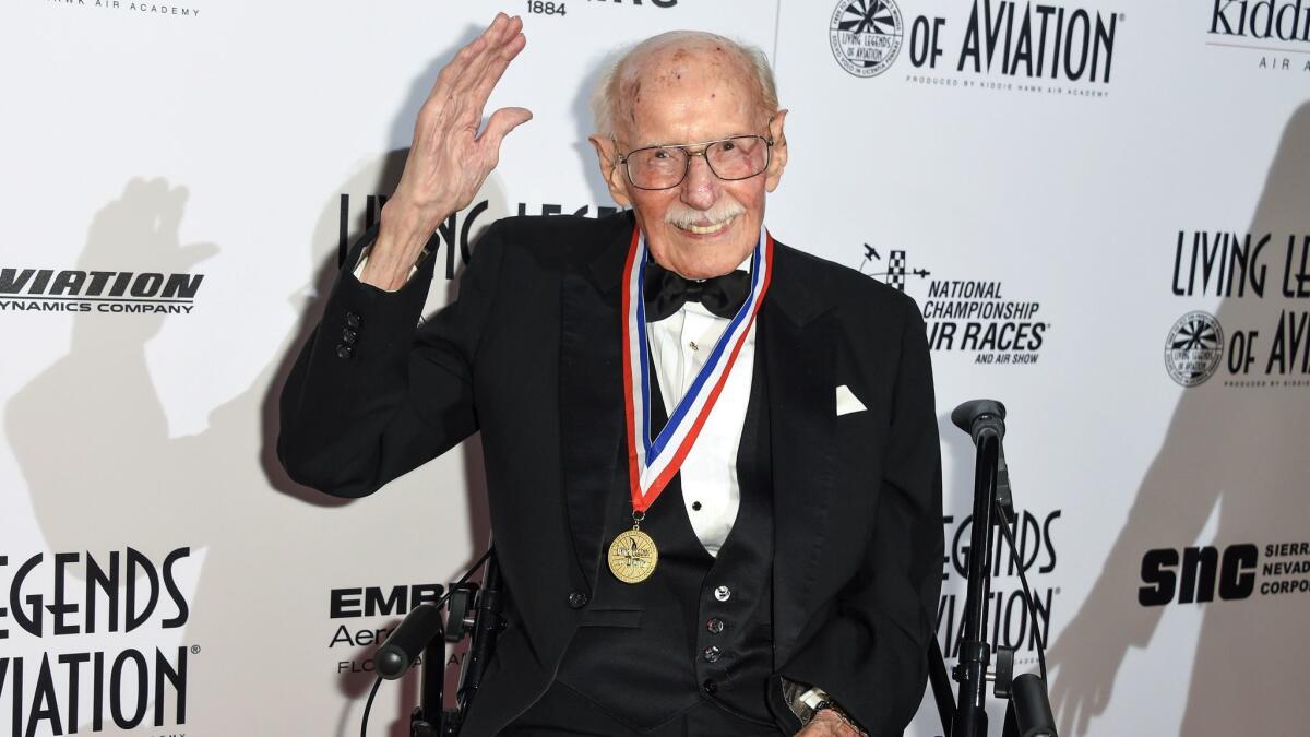 Bob Hoover attends the 12th annual Living Legends of Aviation Awards at The Beverly Hilton Hotel in January.