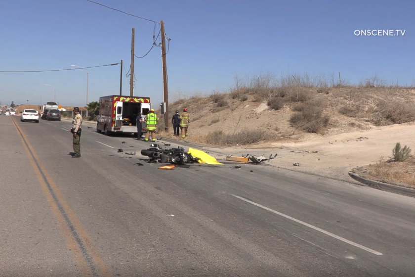 CHP officers investigate fatal crash in Otay Mesa on Thursday.