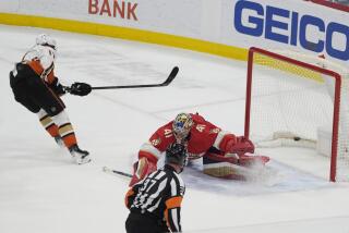 Anaheim Ducks left wing Alex Killorn (17) scores a goal against Florida Panthers.