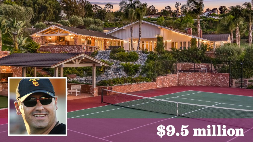 Usc Trojans Steve Sarkisian Lists Rolling Hills Home For 9 5 Million Los Angeles Times