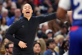 Los Angeles, California March 12, 2024-Clippers head coach Tyronn Lue during a game against the Timberwolves at Crypto.com Arena Tuesday. (Wally Skalij/Los Angeles Times)