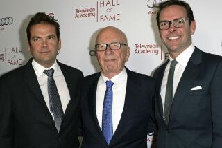 FILE - Rupert Murdoch, Chair of Fox Corporation and Executive Chairman of News Corp, center, and his sons, Lachlan Murdoch, Executive Chair and Chief Executive Officer of Fox Corporation, left, and James Murdoch attend the 2014 Television Academy Hall of Fame in Beverly Hills, Calif., on March 11, 2014. Oregon's attorney general announced Monday, June 5, 2023, she has begun investigating the board of directors of Fox Corp., for breaching its fiduciary duties by allowing Fox News to broadcast false claims about the 2020 presidential election. (Photo by Dan Steinberg/Invision/AP Images, File)