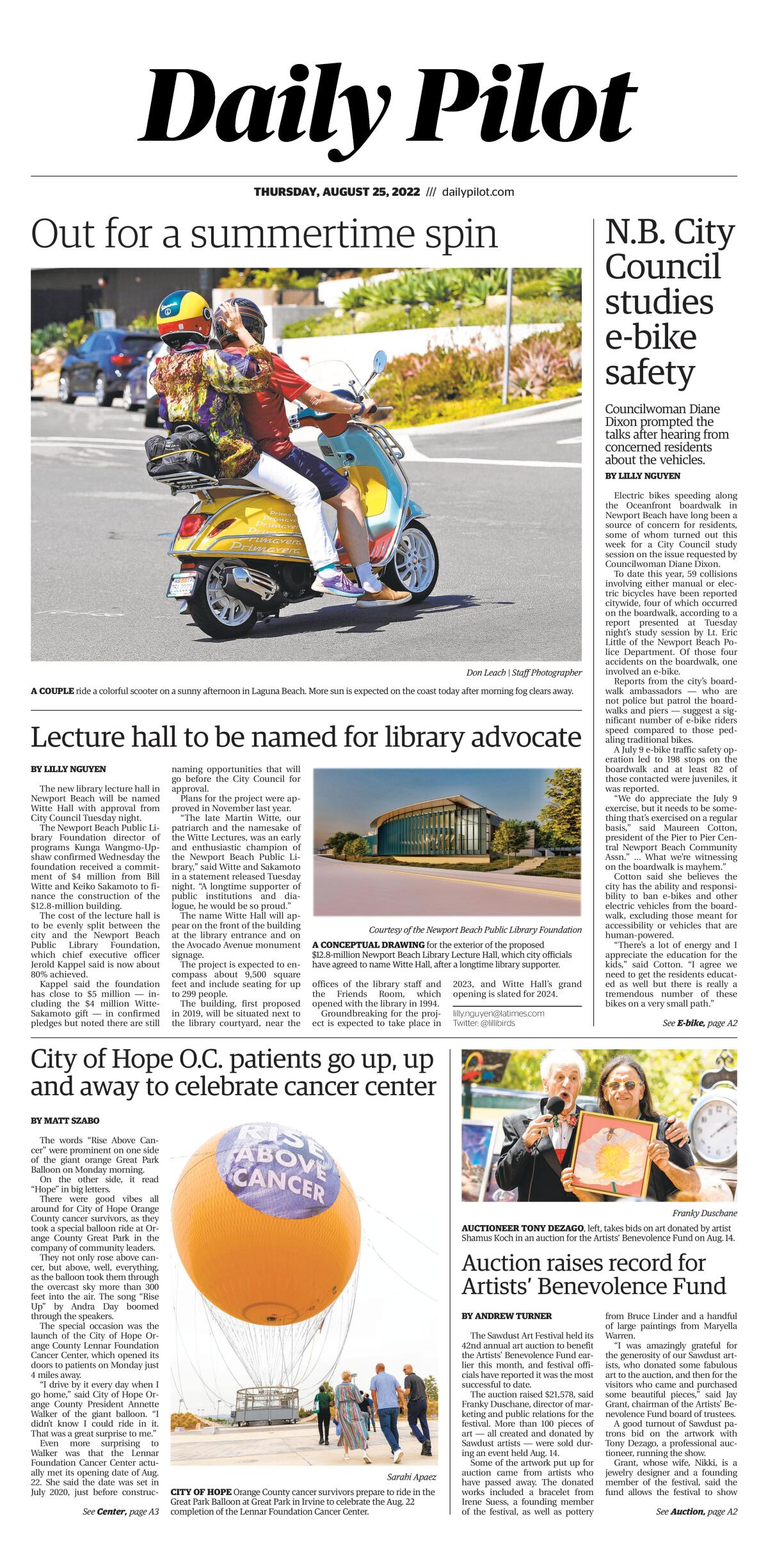 Aug. 25, 2022 Daily Pilot cover