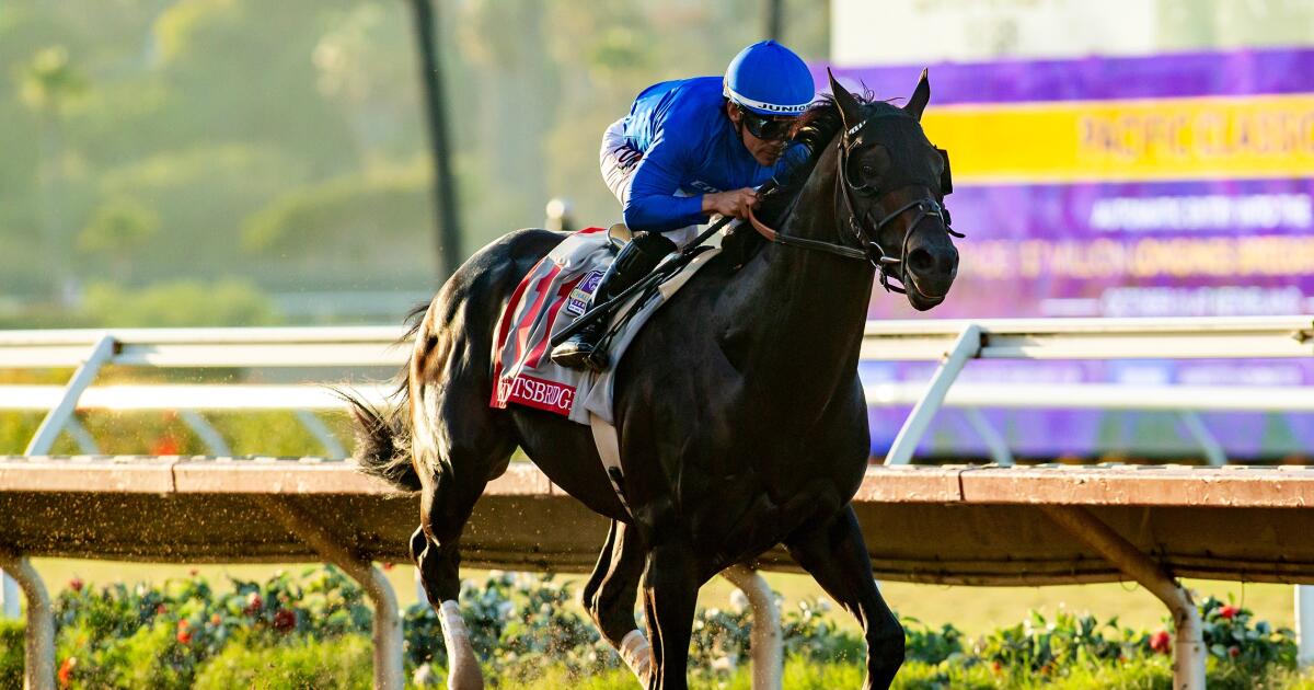 Photo: latimes.com Knightsbridge, with Junior Alvarado aboard, wins the Grade I $1,000,000 Pacific Classic