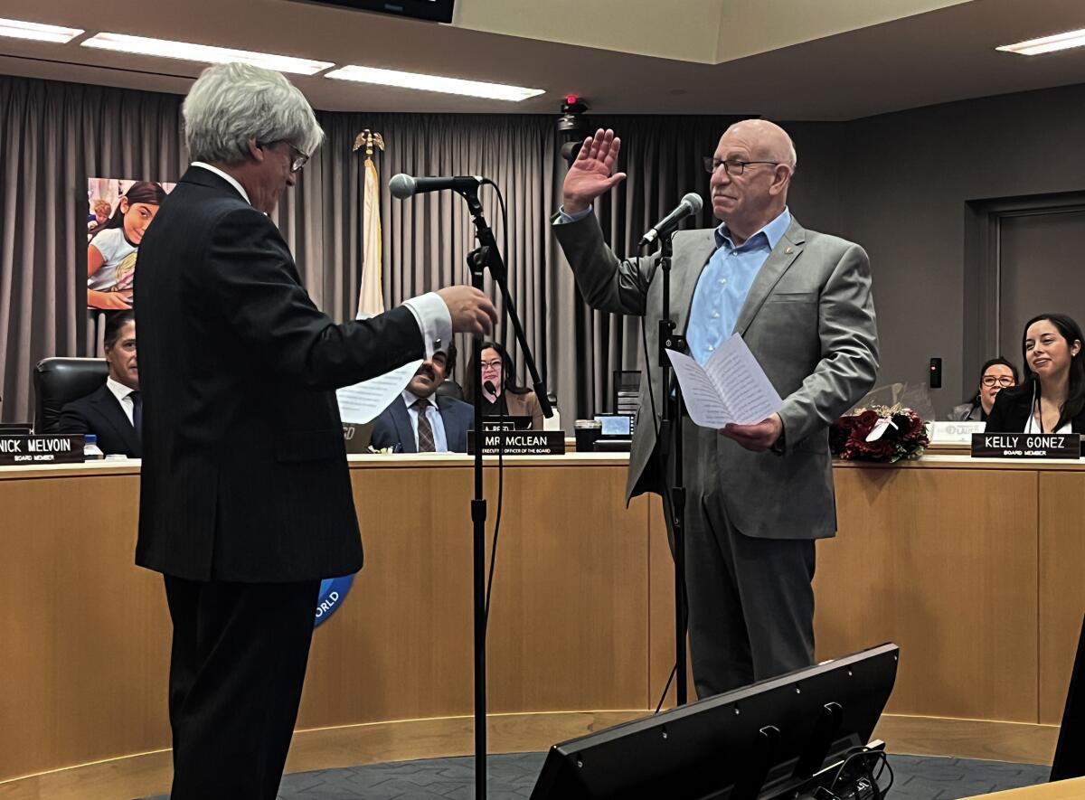 Scott Schmerelson is sworn in for his third term on the Los Angeles Board of Education