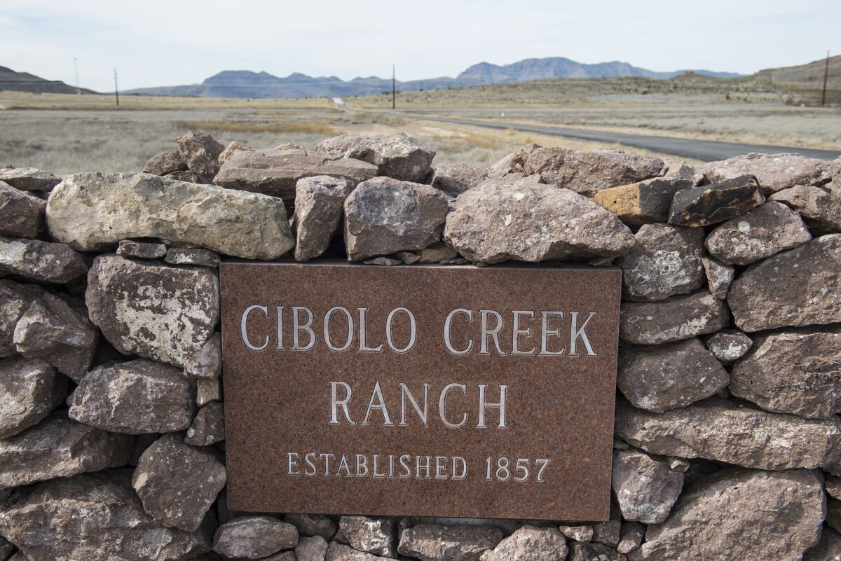 The entrance to the Cibolo Creek Ranch, the day after the death of Supreme Court Justice Antonin Scalia.