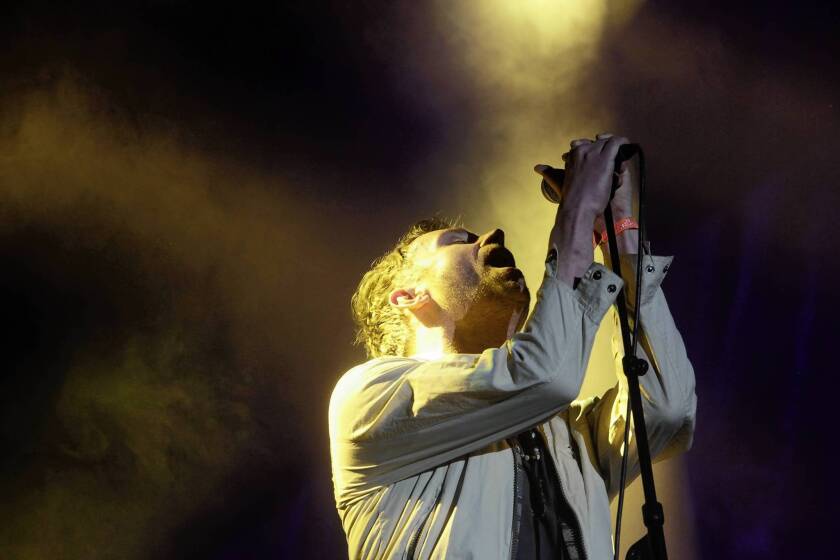 Damon Albarn of the band Blur performs at the 2013 Coachella Valley Music and Arts Festival.