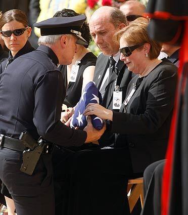LAPD funeral - folded flag