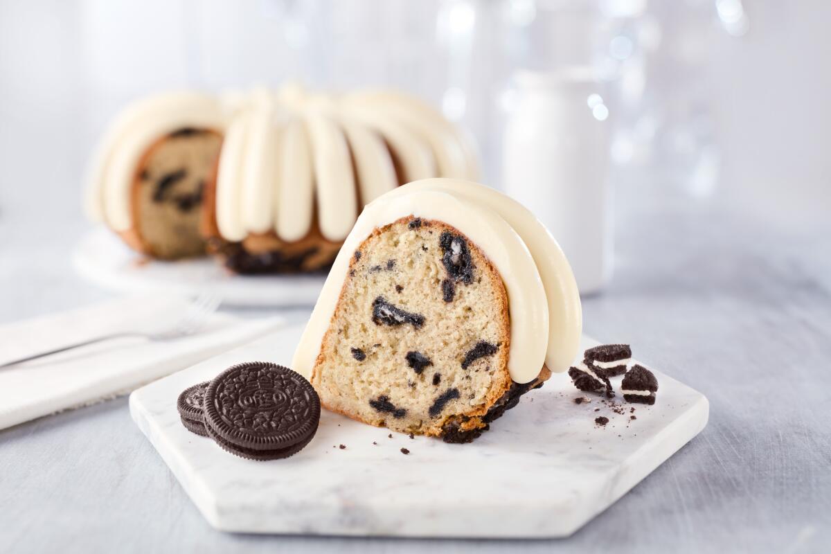 An Oreo cookies and cream bundt cake from Nothing Bundt Cakes.