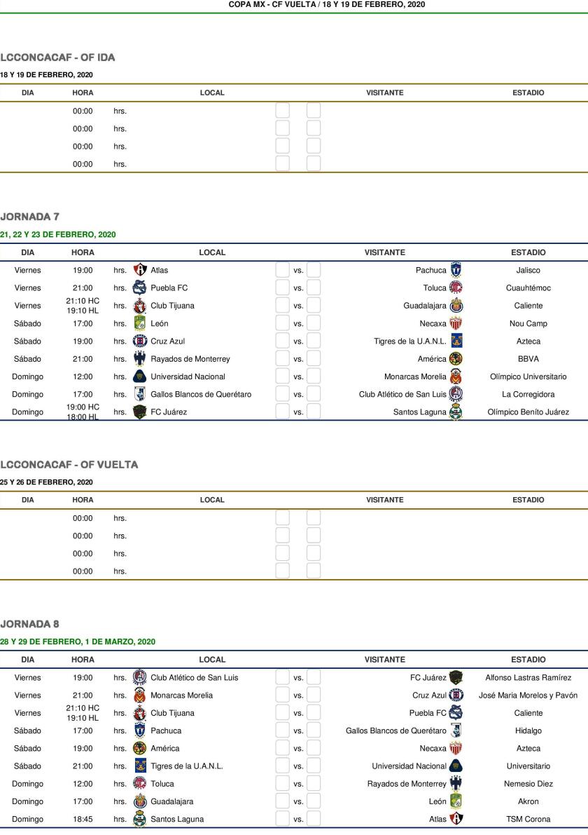 Calendario America Palabrasclaras Mx