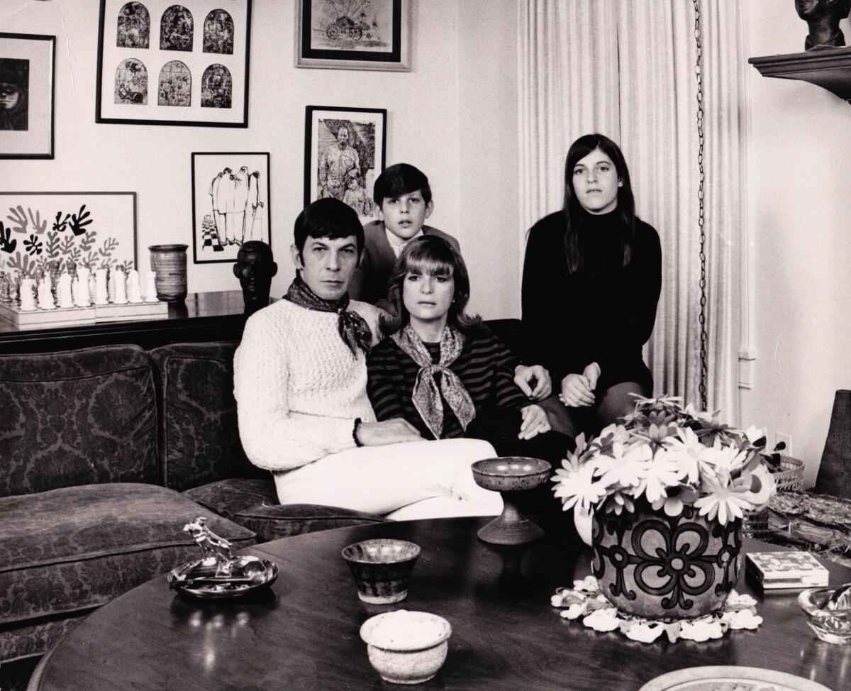 Leonard Nimoy, from left, with his son Adam, his first wife Sandi and his daughter Julie.