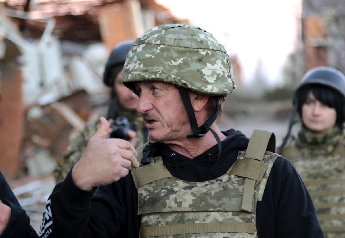 Hollywood actor and producer Sean Penn in military garb