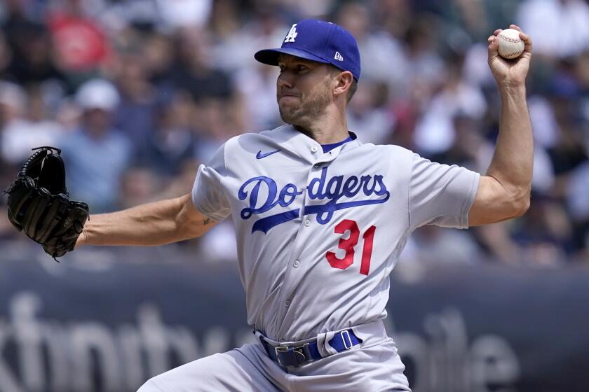 Los Angeles Dodgers starting pitcher Tyler Anderson delivers during the first inning.