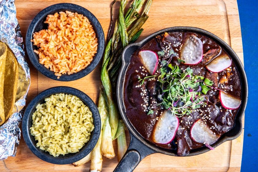 You can serve the mole straight from the skillet.
