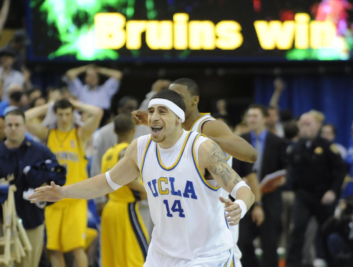 UCLA's Lorenzo Mata reacts after a win over California on March 8, 2008.