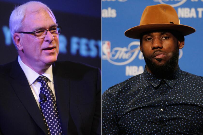 New York Knicks president Phil Jackson, left, had some critical words for LeBron James' style of play.