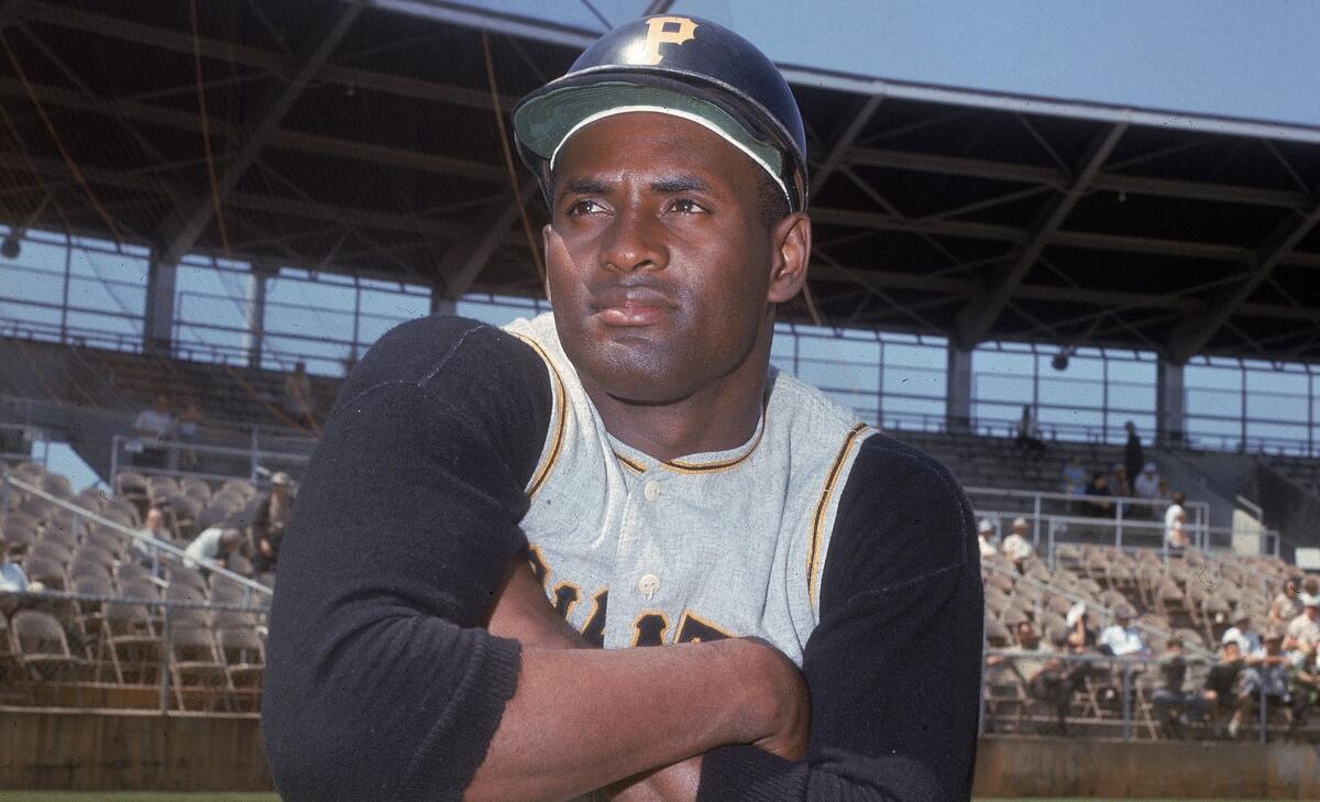 Pittsburgh Pirates' outfielder Roberto Clemente is seen.