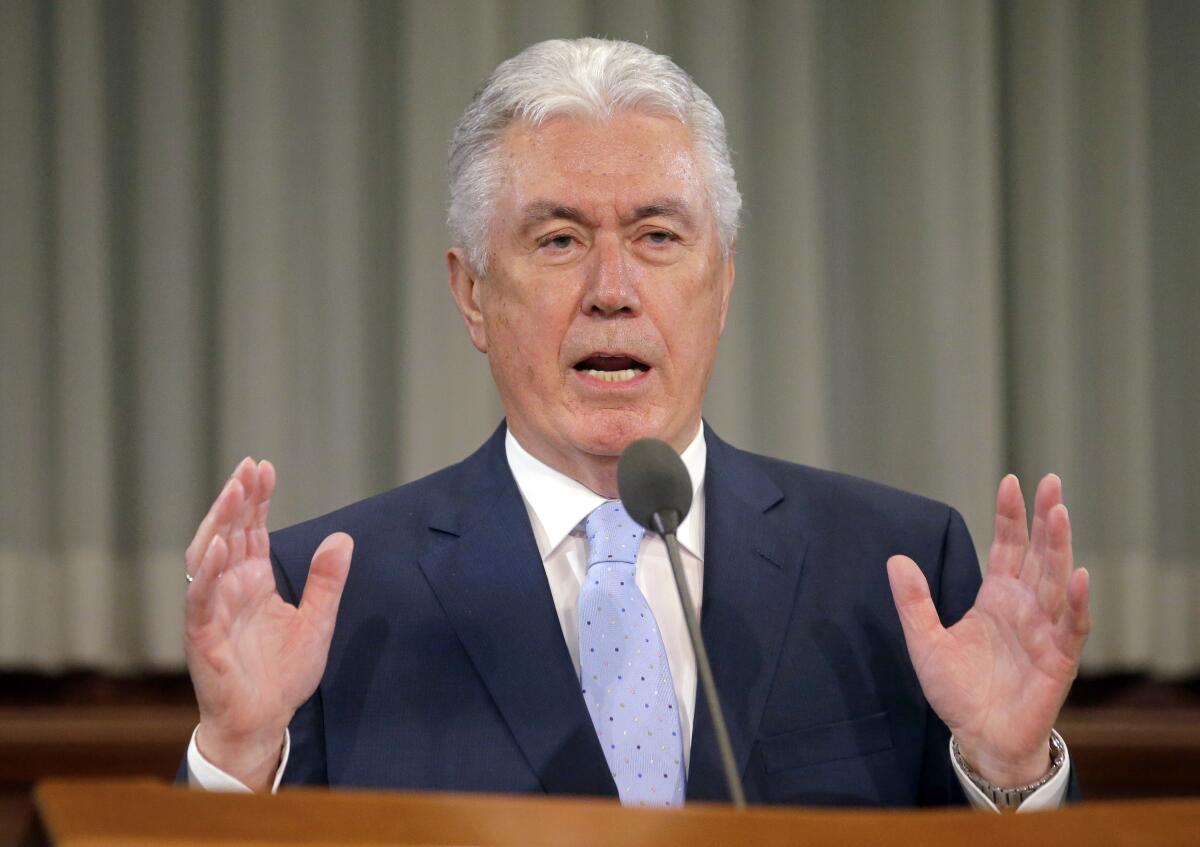 FILE - Dieter F. Uchtdorf, a top leader with The Church of Jesus Christ of Latter-day Saints, speaks during a news conference on Feb. 7, 2017, in Salt Lake City. Uchtdorf said Friday, March 12, 2021, political donations made in his name to several Democratic candidates last year including President Joe Biden that violate the faith's political neutrality rules were done by his family. Uchtdorf is a member of a top governing body called the Quorum of the Twelve Apostles, which sits below the first presidency and helps set church policy and oversees the faith's business interests. (AP Photo/Rick Bowmer, File)