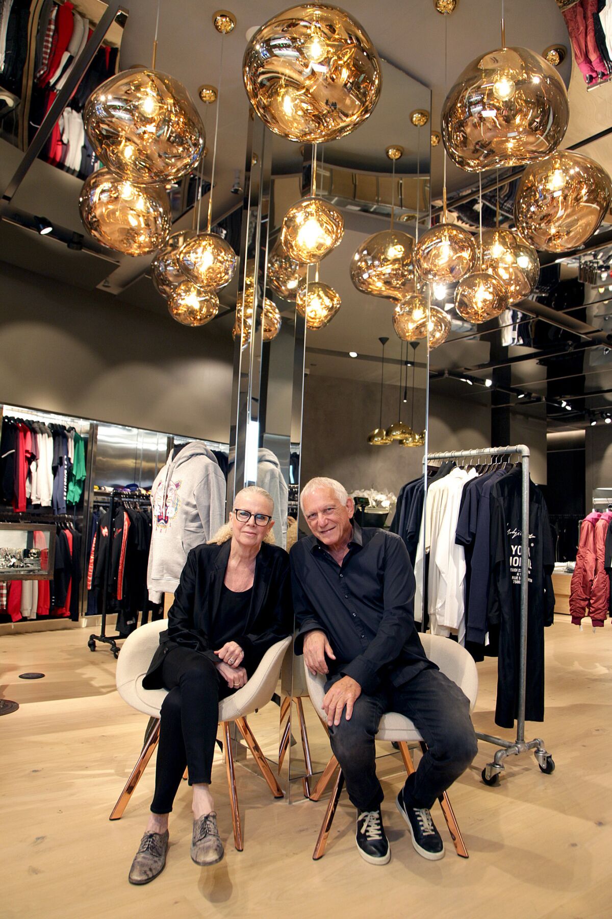 Sara and Michael Moldovan inside their Traffic Los Angeles boutique.