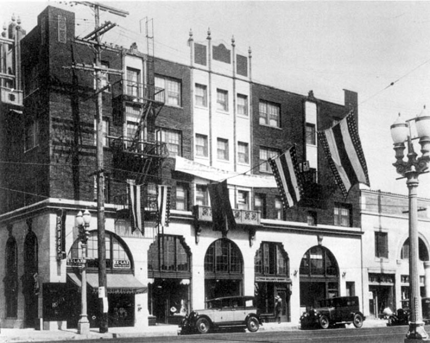 The Dunbar Hotel on Central Avenue, as seen in 1928.