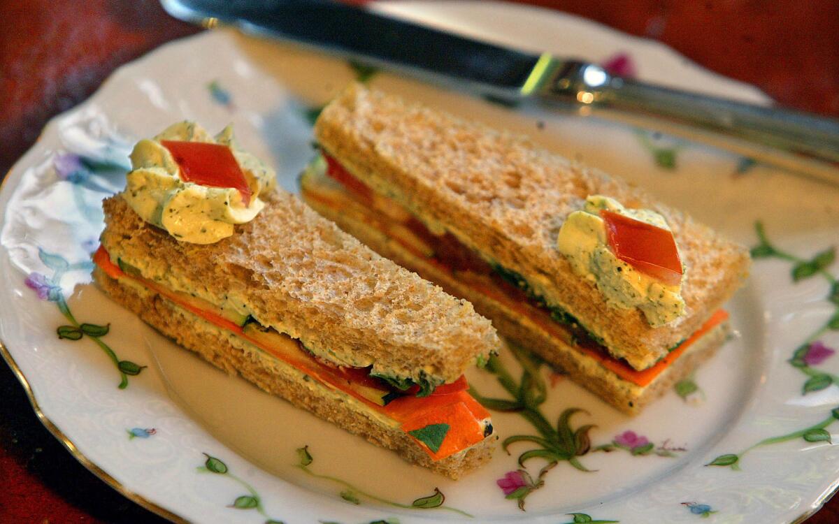 Cucumber and tomato tea sandwiches