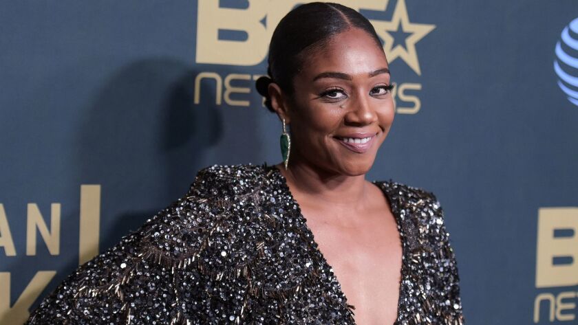 "Girls Trip" breakout Tiffany Haddish at the 2018 American Black Film Festival Honors at the Beverly Hilton Hotel on Sunday. She won the rising star award