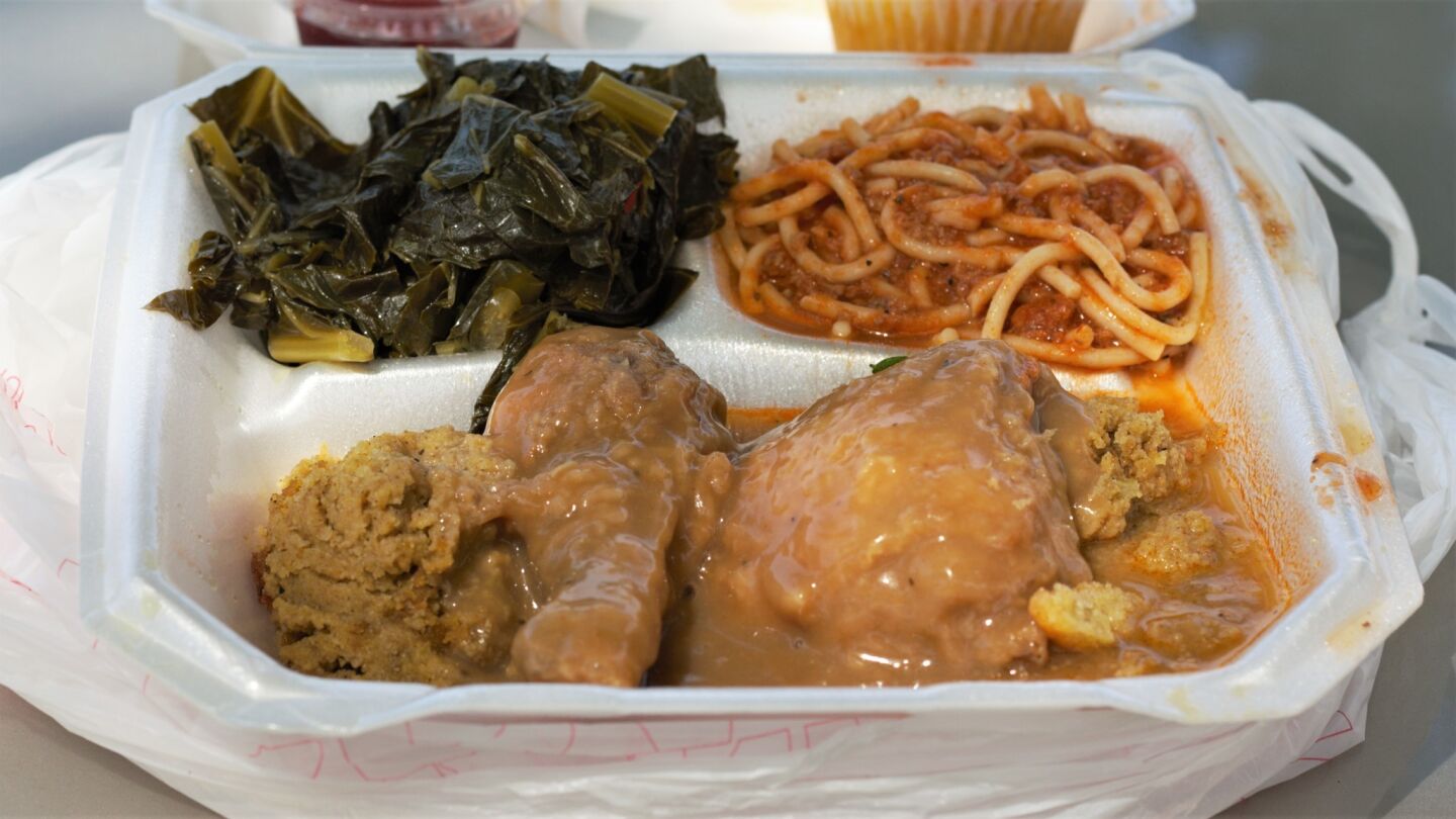 Located in Ashburn, Dan's Soul Food offers all the comforting classics you'd expect from a restaurant with soul food in its name. That's especially true of the smothered chicken, a dish of fried chicken bathed in gravy. The dish could easily end up a soggy, greasy mess, but instead it's decadent, with the extra-meaty gravy amplifying the savoriness of the fried chicken. Pair it with some solid collard greens, and maybe a side of spaghetti, just because you can. $11.49. 2523 W. 79th St., 773-737-6695, danschicagosbest.com — Nick Kindelsperger